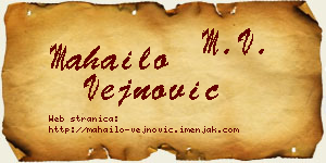 Mahailo Vejnović vizit kartica